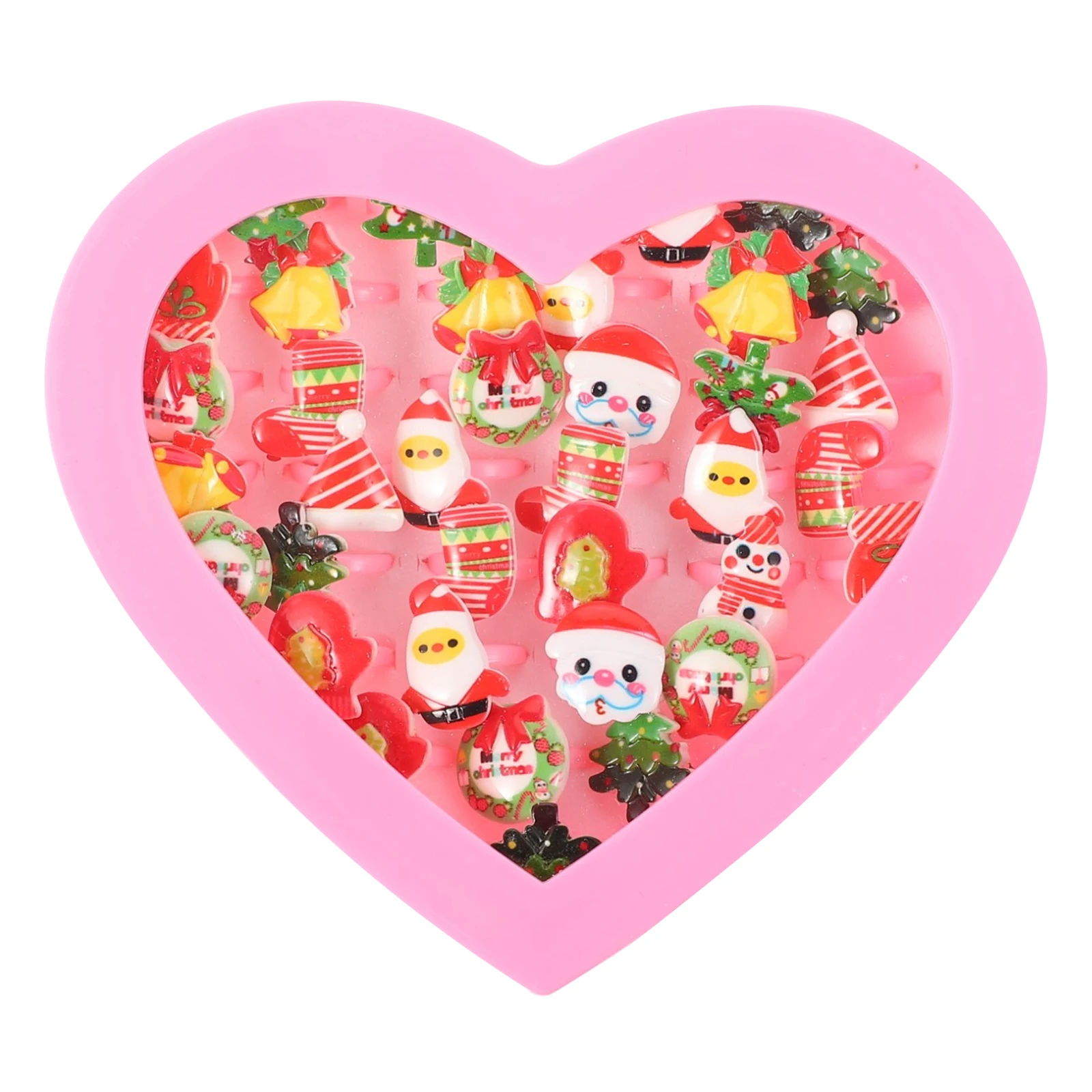 

36 Pcs Christmas Toy Rings for Kids Plastic Lightweight Comfortable Smooth No Edges Perfect Party Games