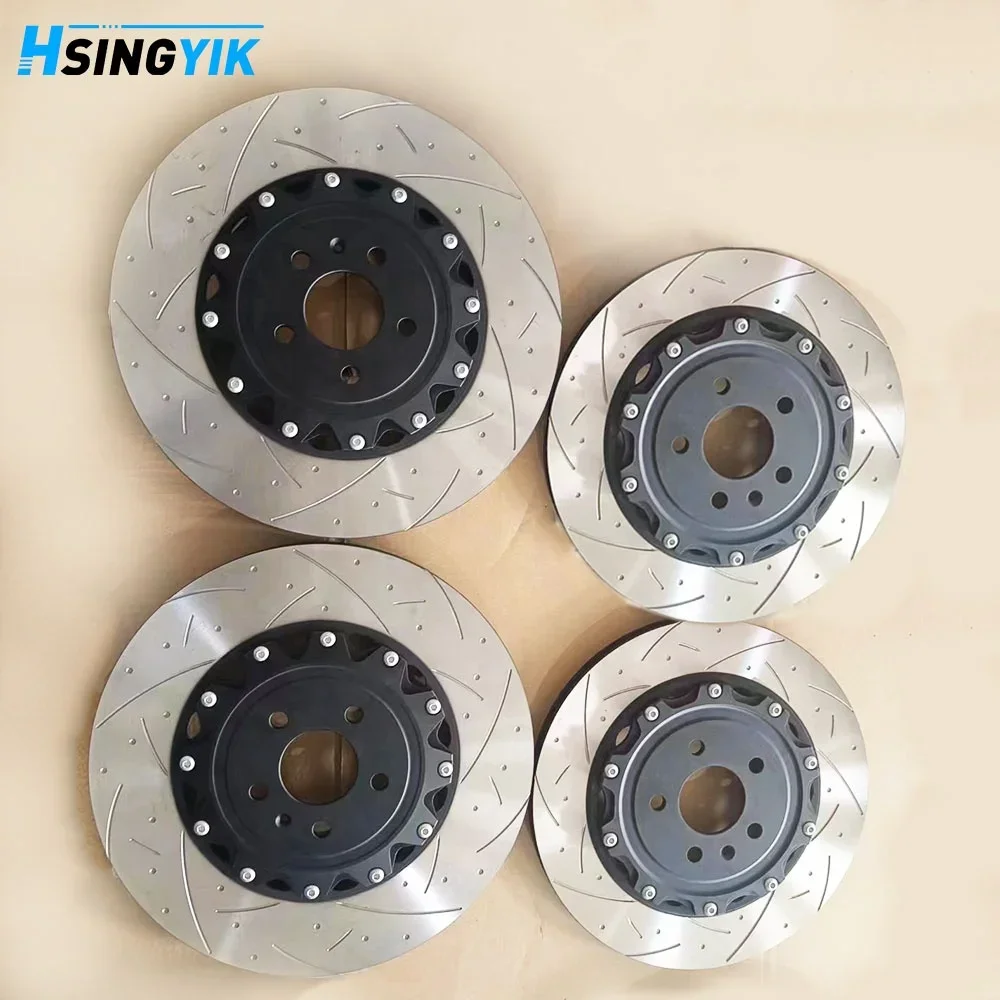 Hsingyik High Performance Custom Design Aluminum Hat 2 Piece Brake Rotors Disc for Audi S6 S7 RSQ8 RS7 SQ7 Brake Rotors