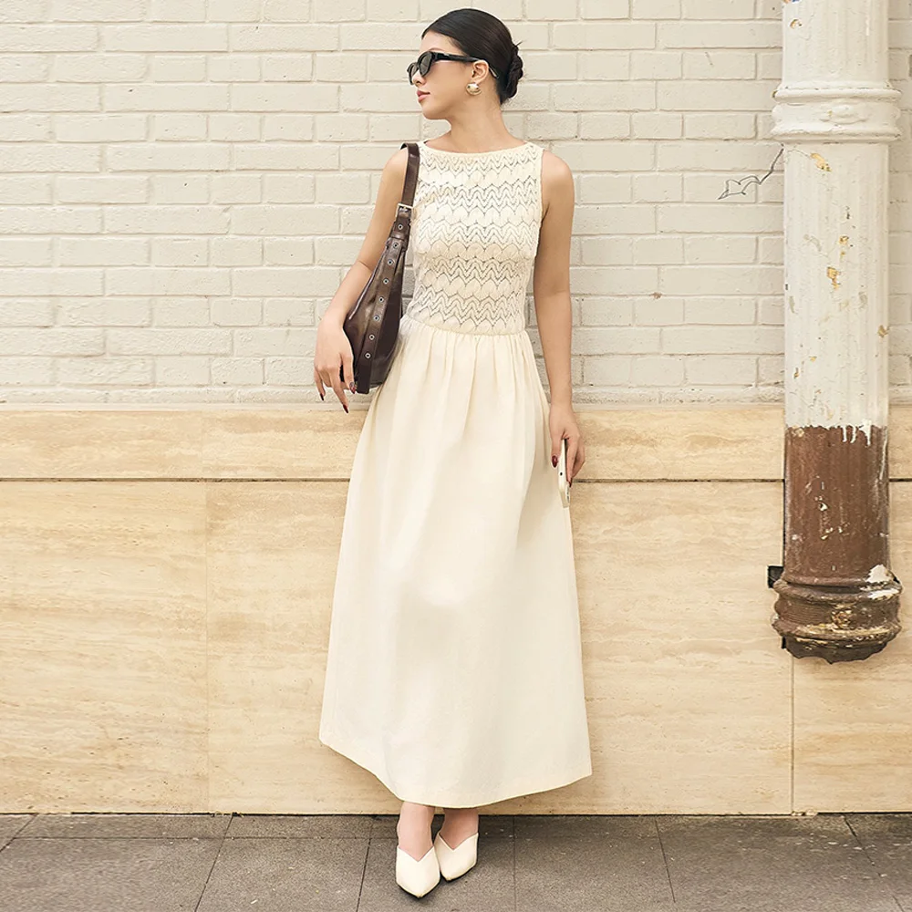 

Crew Neck Sleeveless Evening Dress Customized High Quality Lace Party Dress Fashion A-Line Zipper Back Bespoke Occasion Gowns
