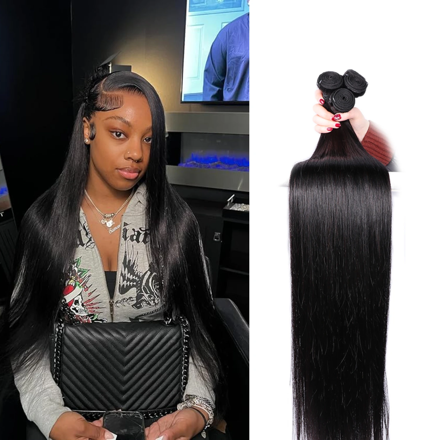 

Бразильские прямые волосы, плетущие пучки необработанных волос, 100% пучки человеческих волос, прямые волосы для наращивания, натуральный цвет 1, 3, 4, предложения на пучок