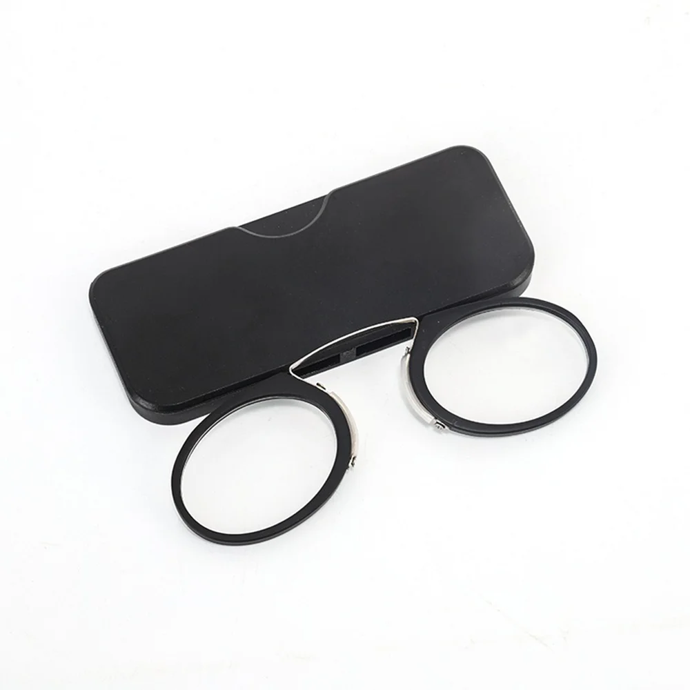 

Stick On Phone Mini Clip Nose Bridge Reading Glasses Ultra Thin Reading Glasses 100-350 Portable Presbyopic Glasses With Case