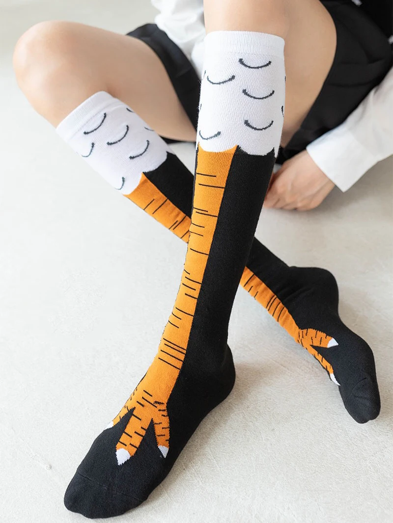 Women Chicken Paws Socks Anime Chicken Claw Long Socks Cute Funny Gym Wearing Halloween Party Costumes Prop Fance Dress
