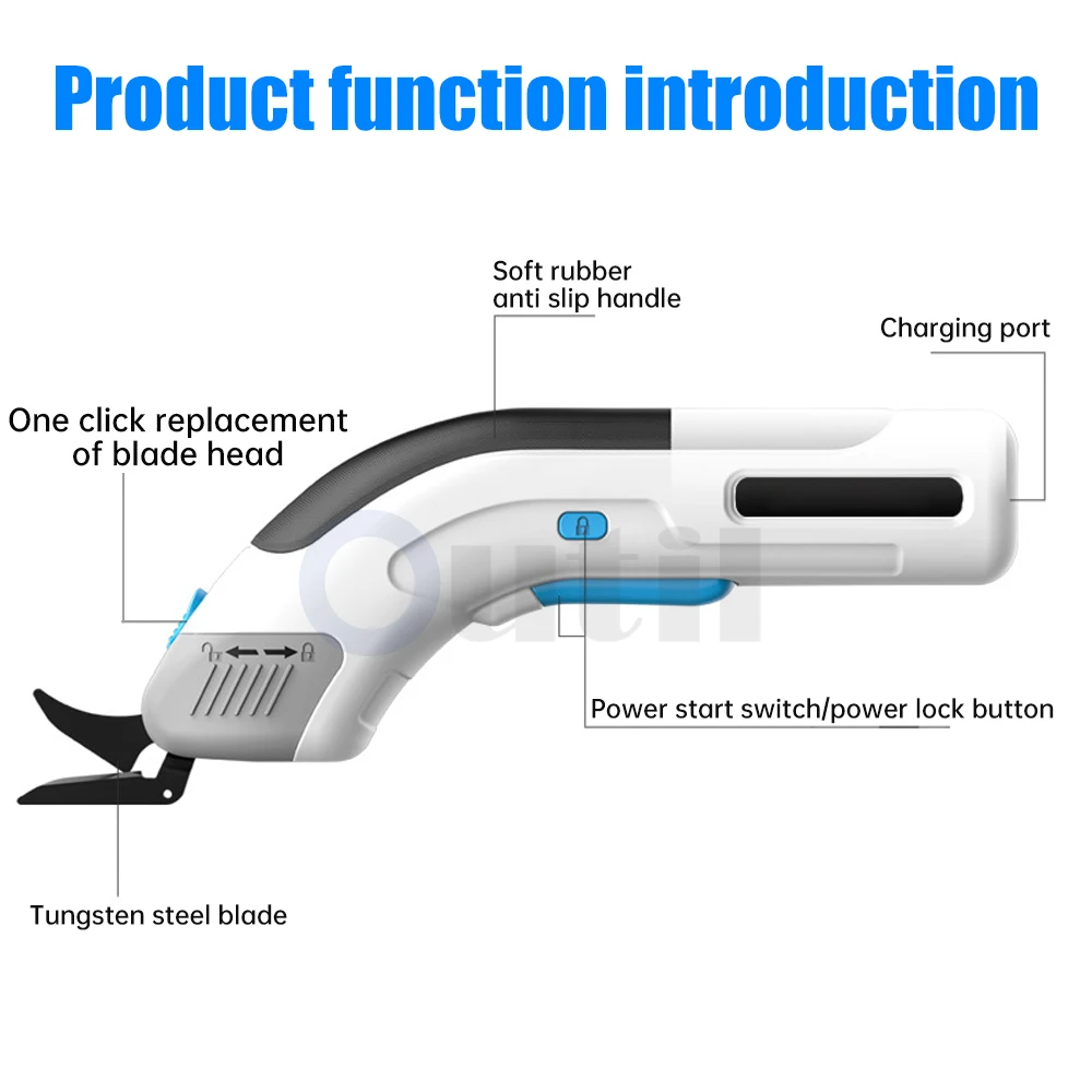 Cortador de tela eléctrico multifunción, máquina de corte de tela portátil con Motor de alta velocidad, tablero de papel de mano, recortadora de cuero y esponja