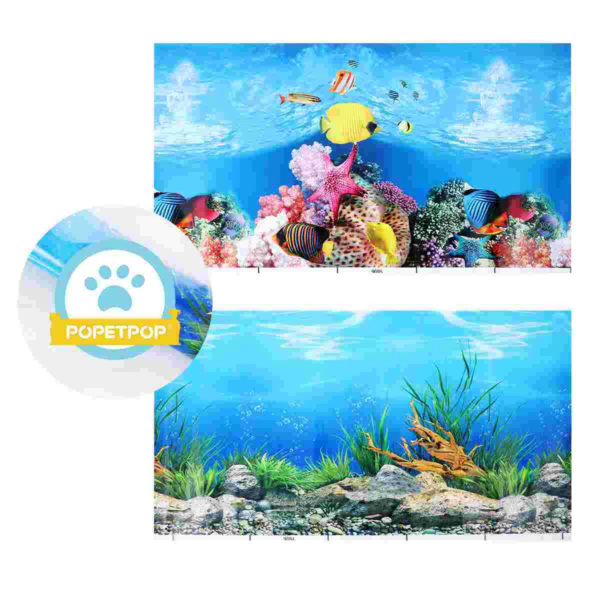 3d Stickers Double-sided Decorative Backdrop Fish Tank Background Pantalla Decorations Wallpaper