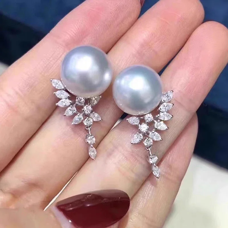 CAOSHI Elegant Imitation Pearl Women Drop Earrings Silver Color Brilliant Cubic Zirconia Wedding Accessories Party Chic Jewelry