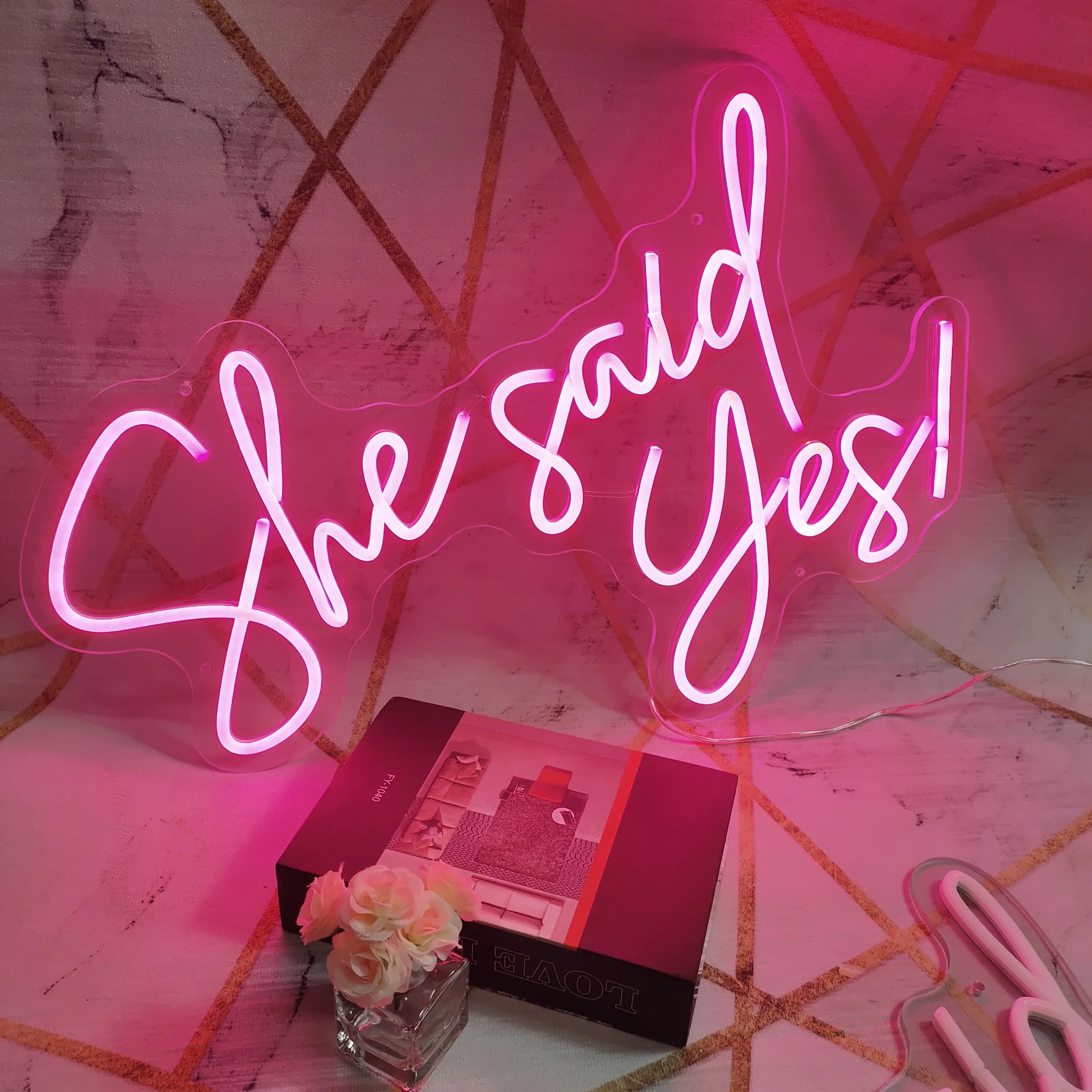 

She Said Yes Neon Sign Flex Led Neon Light Sign Led Logo Custom Neon Sign Bride Party Marriage Proposal Engagement