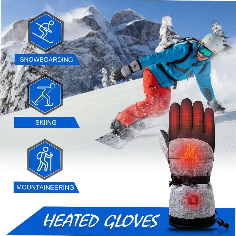 Gants chauffants rechargeables pour écran tactile, chauffe-mains électriques, gants thermiques, imperméables, cyclisme, moto, ski, extérieur, hiver,