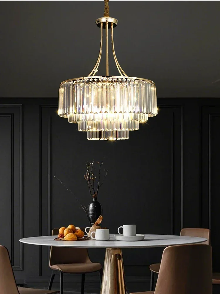 

Nordic Hanging Lamps for Dining Room Bedroom HQ Light Pendant Lamp Luxury Circular Crystal Chandelier for Living Room Designer