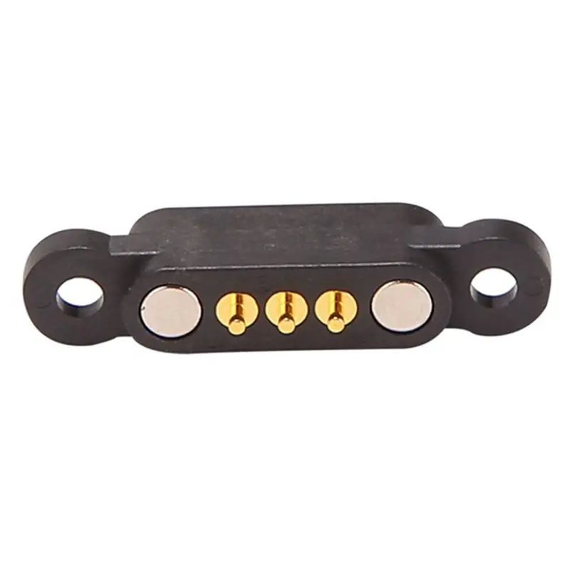 (Flash Sale) 9 Pairs Spring Loaded Magnetic Pogo Pin Connector 3 Positions Magnets Pitch 2.3MM 3P Through Holes Male Female Prob