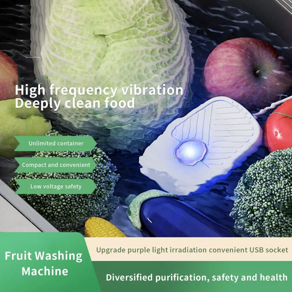 

Portable Fruit Vegetable Washers Ultrasonic Cleaning Machine Washing IPX7 Waterproof Multifunctional Machine Cleaner For Kitchen