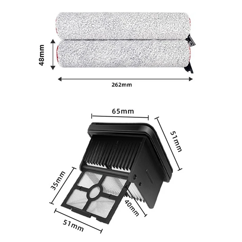 PROMOTION! Scrubber Wet Dry Main Brush HEPA Filter Kits Replacement Parts Compatible With Dreame H13 M13