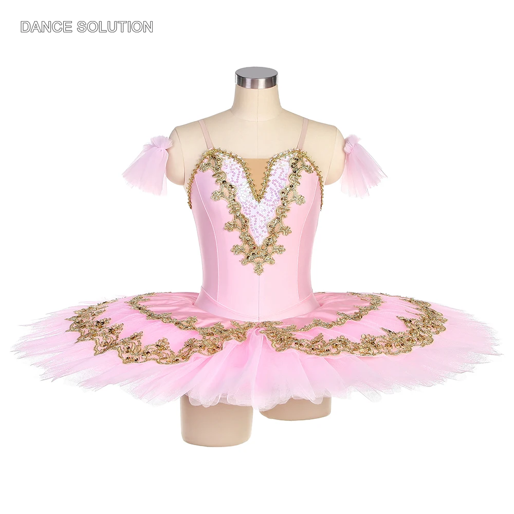 Professional Ballet Pancake Tutu Pink Spandex Leotard Bodice Ballet Tutu for Women & Girls Ballerina Performance Costumes BLL138