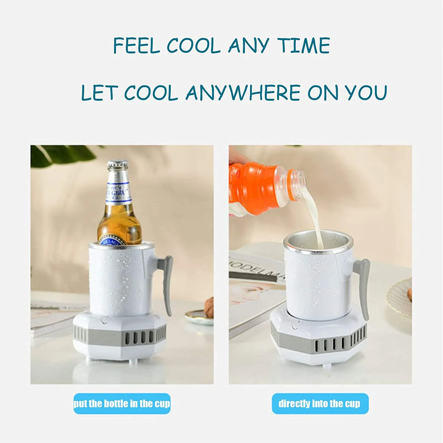 Summer New Fast Refrigeration Cup Portable Iced Cooling Cup Office Desk Surface Panel Quick Cold Cup Cold and Warm