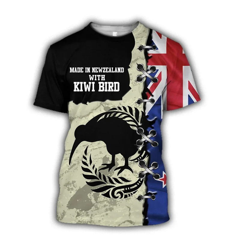 New Zealand Kiwi Bird Silver Fern T Shirt 3D Camo Veteran Tshirts Men Clothes Lest We Forget Printed T-Shirt Women Tees Tops