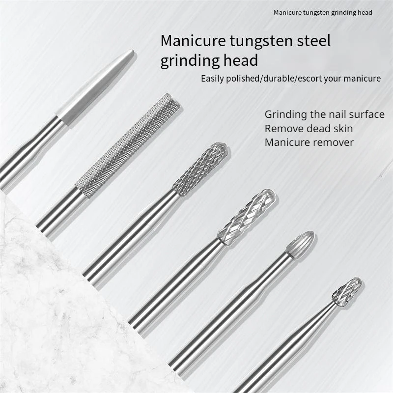 Tungsten aço moagem cabeça para unha polonês, cinza unha removedor, remover a pele morta, acessórios da máquina, novo