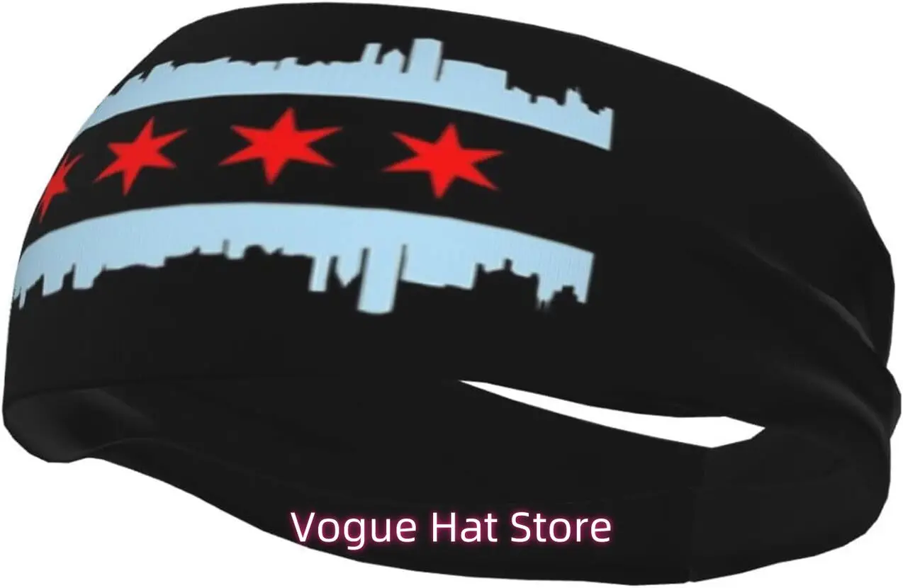 

Cute Chicago Flag-003 Running Headbands for Men Women Sports Sweatbands for Basketball Yoga Workout Stretchy Hairband