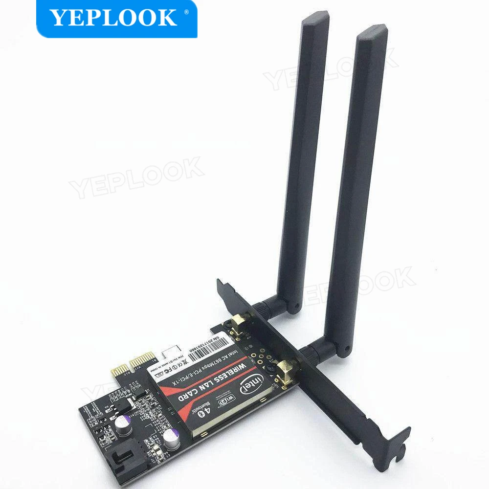 Adaptador de escritorio PCI-E 1X con tarjeta wifi AC8260, banda Dual de 867Mbps, 2,4G/5G, Wlan, Wi-Fi inalámbrico + Bluetooth 4,2, red 802.11ac