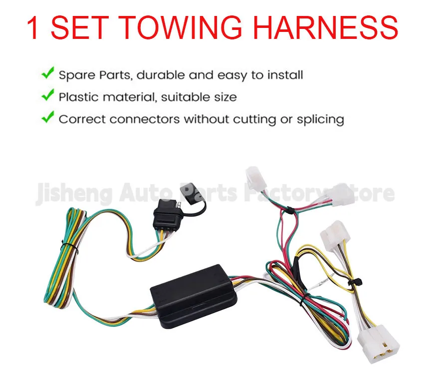 T‑Connector Trailer Hitch Wiring Harness Kit 4‑Pin Flat for Toyota Tacoma 1995‑2004 Plug‑Play Trailer Light Wire Adapter