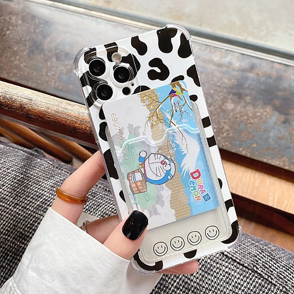 Pink Leopard Card Holder Case For iPhone 11 Case Funda iPhone 13 12 14 15 16 Pro Max XR 7 8 SE 2020 2022 Shockproof Bumper Cover