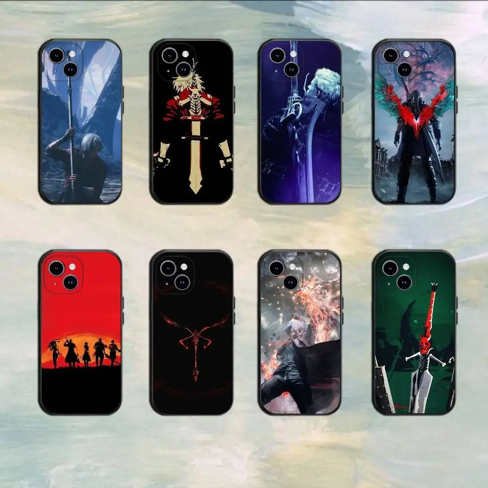 D-Devil May Cry 5 Game Phone Case For 17 16 15 14 13 12 11 10 9 8 7 Mini XS XR X 6S 6 Pro Max Plus Matte Silicone