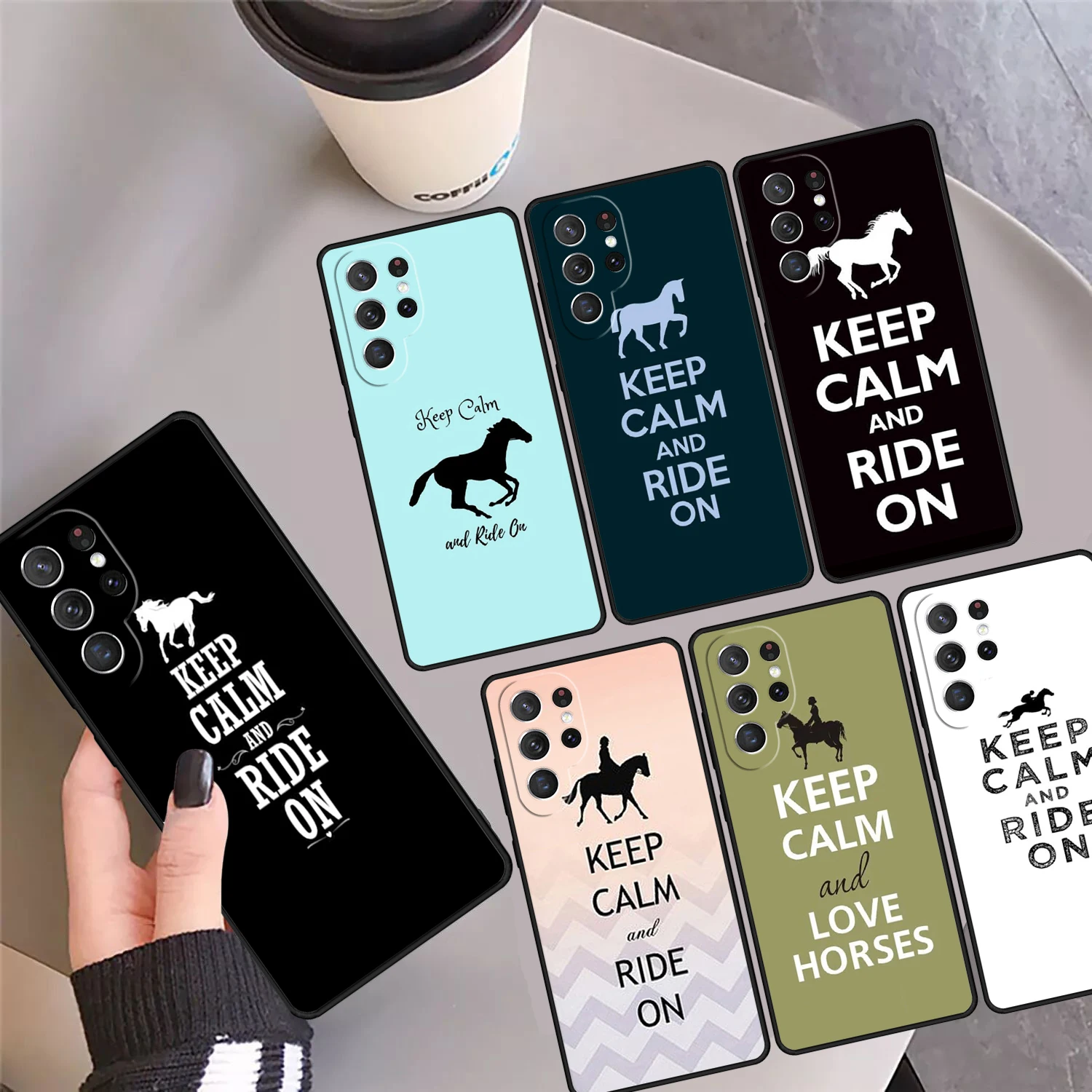 Keep Calm and Ride On Love Horse Pony Phone Case Cover For Samsung Galaxy S24 Ultra 23 S22 Plus S21 FE S20 S9 S10 Note 10 Pro 20