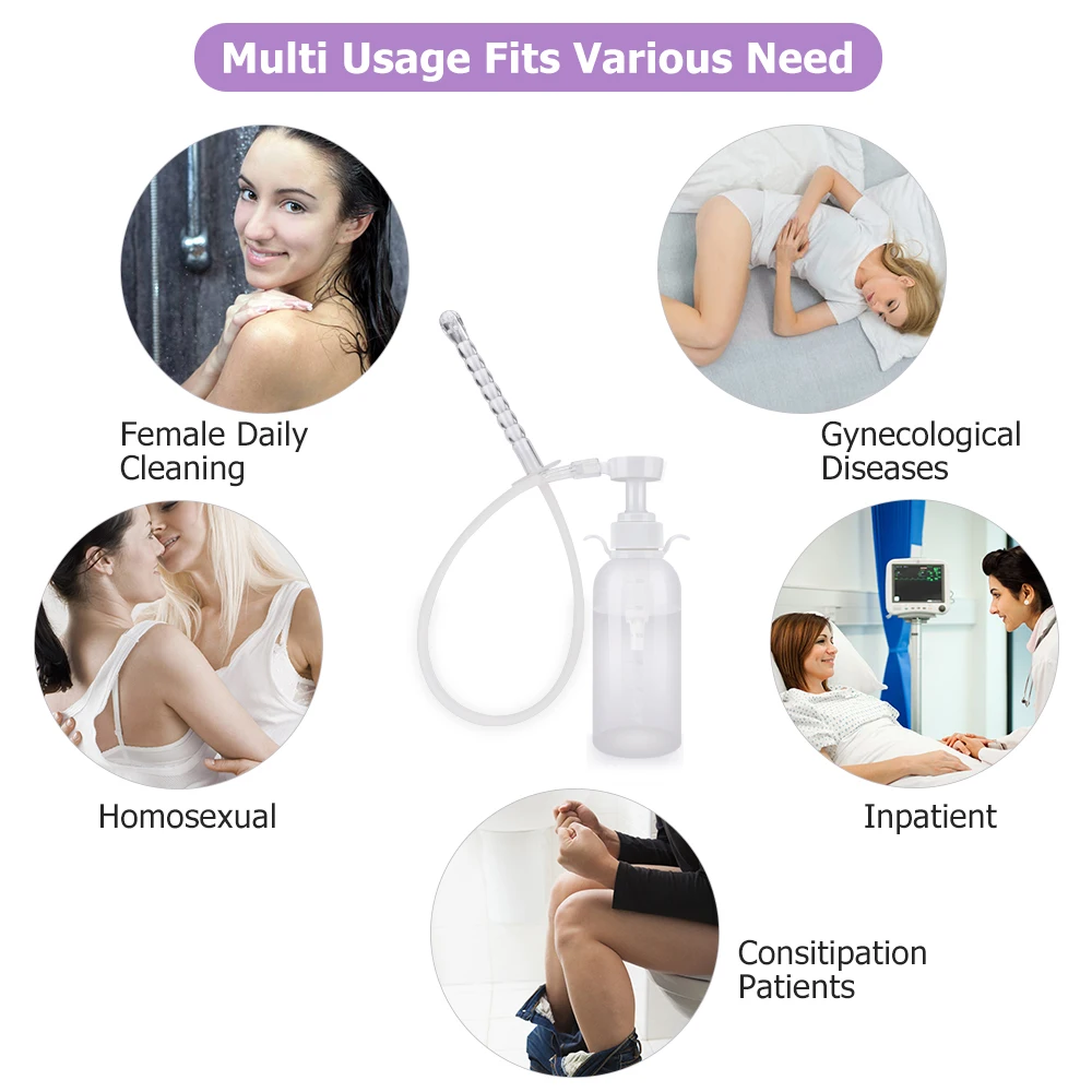 Vaginal Clearner Anal Douche Enema Tool Reusable Medical Vagina Irrigator Ass Anus Cleaning Syringe Vagina Washer Kit For Women