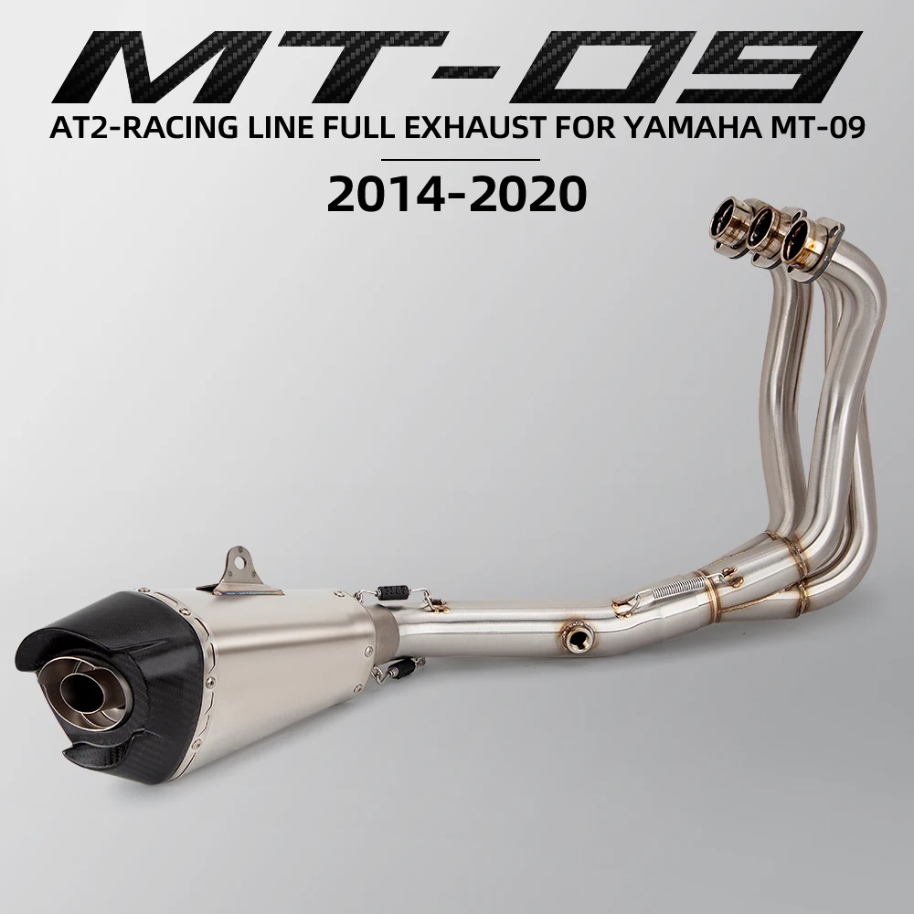 

Full System Exhaust For MT-09 MT09 2021-2024 Motorcycle Escape Front Link Pipe with Carbon AT2 Muffler DB Killer