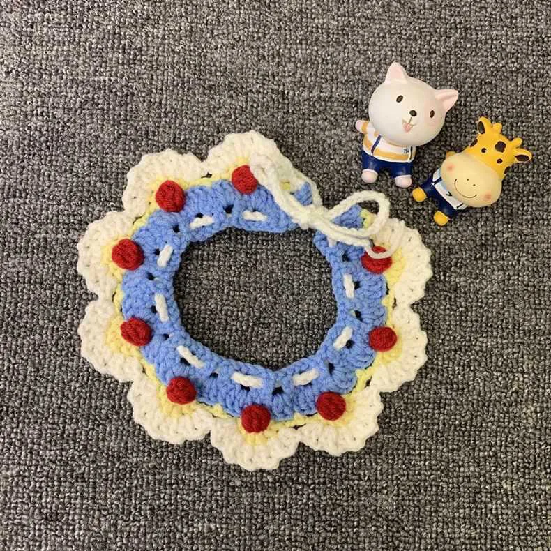 

Miniso кошачий шарф, нагрудник для собаки, Белоснежка, вязаные аксессуары для домашних животных, вовняный воротник, галстук-бабочка с цветком, полотенце для слюны для собак