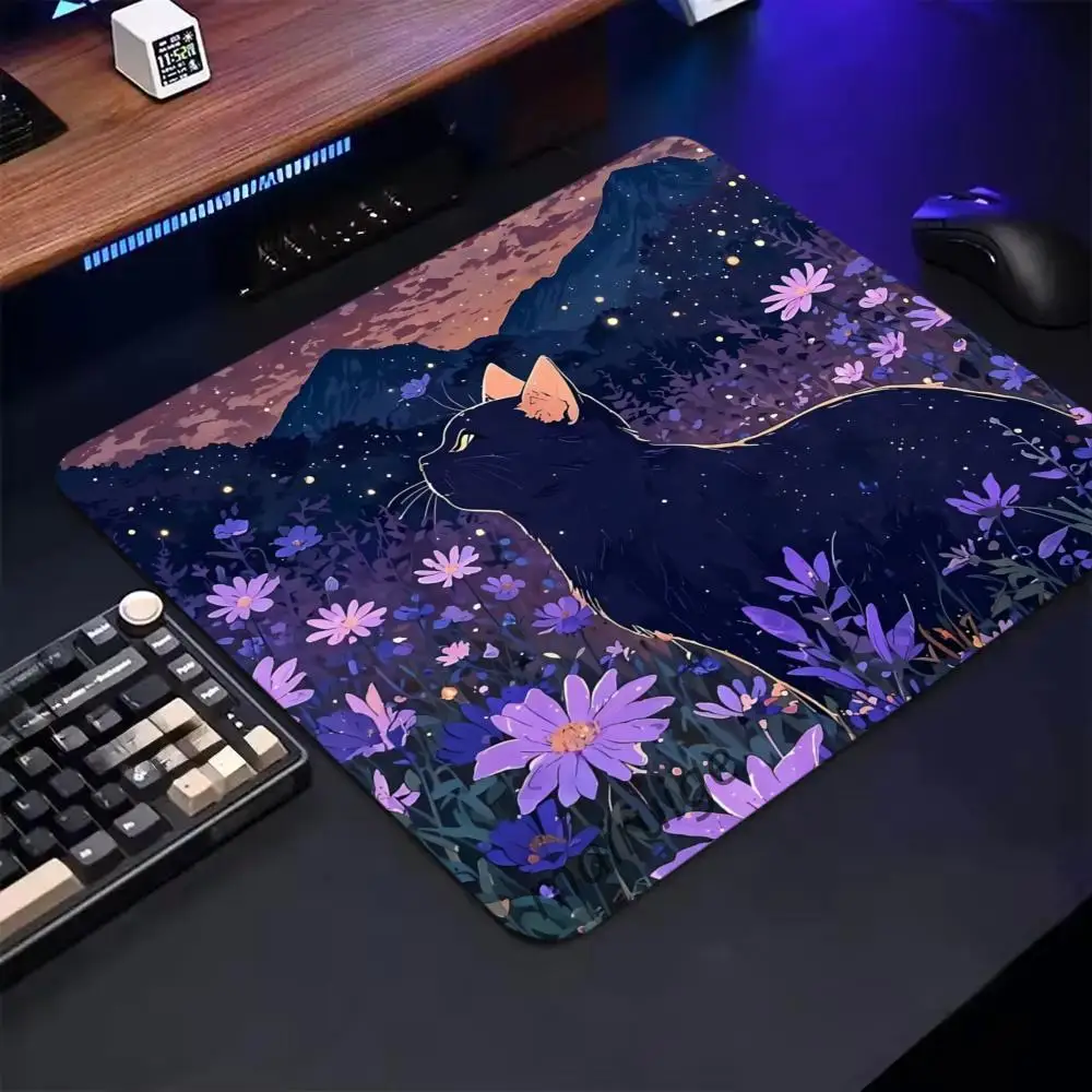 

Cat Scenery Aesthetics Mouse Pad 40X45 Large Square Computer Office Game Table Mats Rubber Anti-slip Mat Small Decor Desk Pads