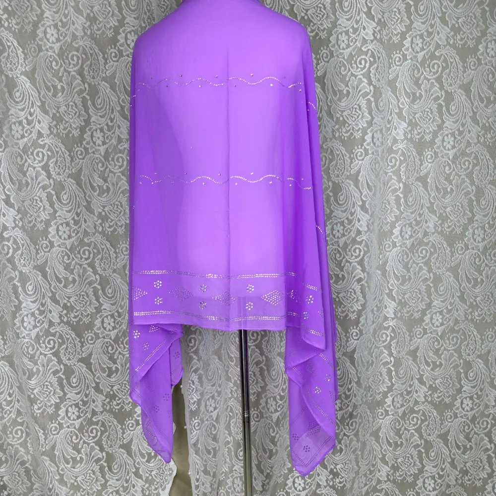 2026 Kleiner 70x180cm Chiffon Neuer Afrikanischer Netz-Hijab-Schal für Muslimische Frauen Afrikanischer Dubai Islam Kopftuch Bestickte Schals – Detail 32