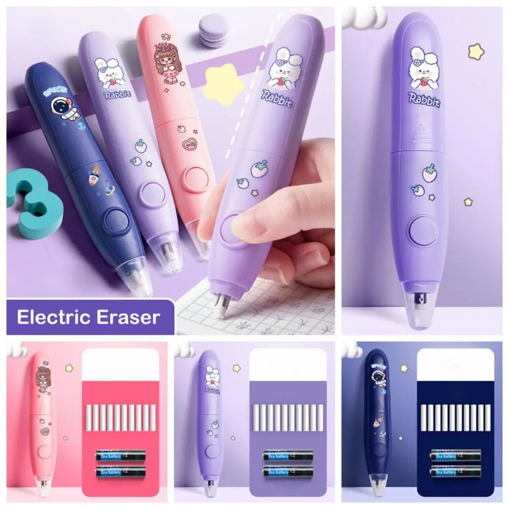 Less Rubber Debris Electric Eraser with Refills Core Replacement Leave No Mark Pencil Wiping Eraser‘ Traceless Labor-saving