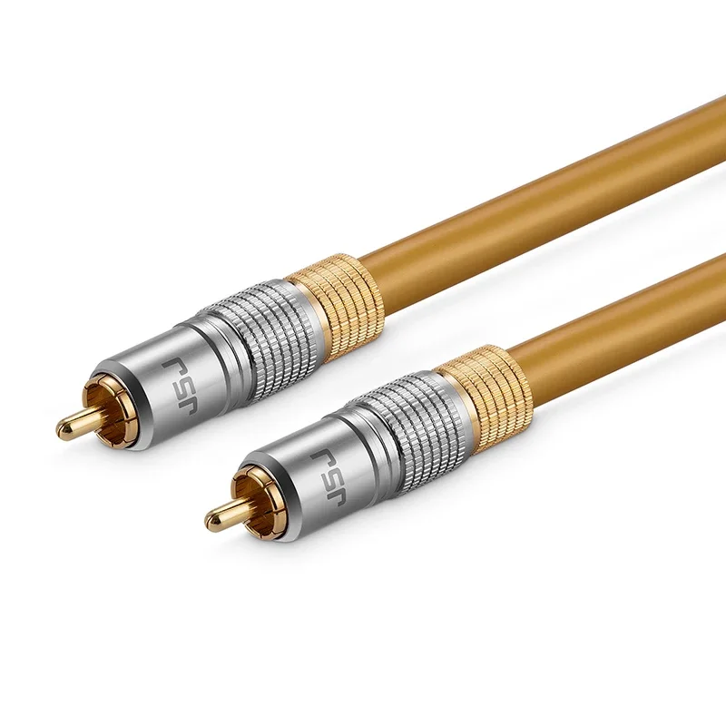 Winaqum-Digital Coaxial Audio Cable, Male to Male, Gold Plated Plug, Coax Adapter, Video WT-08, 75Ohm, RCA, M/M