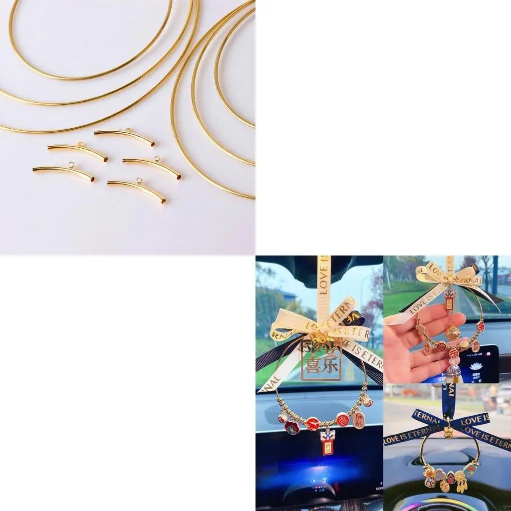 

195C 5Pcs Dream Catcher Circle Ring Wreath Macrame Hoop Ring for Making Decorations