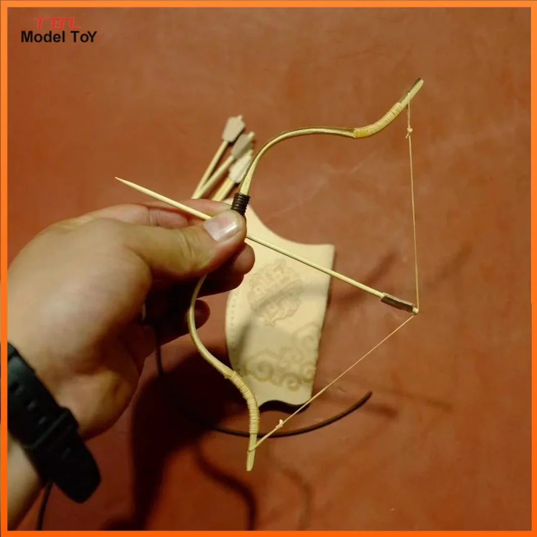 

1/6 Scale Wooden Archery Bow Arrow Set Model Handmade Weapon Toy for 12in Action Figure Toys Gift Decoration Pendant