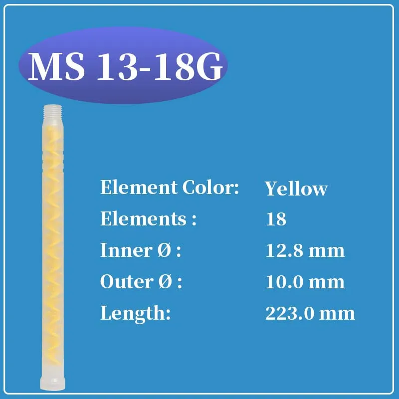MS 13-18G Sulzer Mixpac آلة الغراء خلاط ثابت الفوهات قضيب المتاح قالب لاصق خلاط نصائح