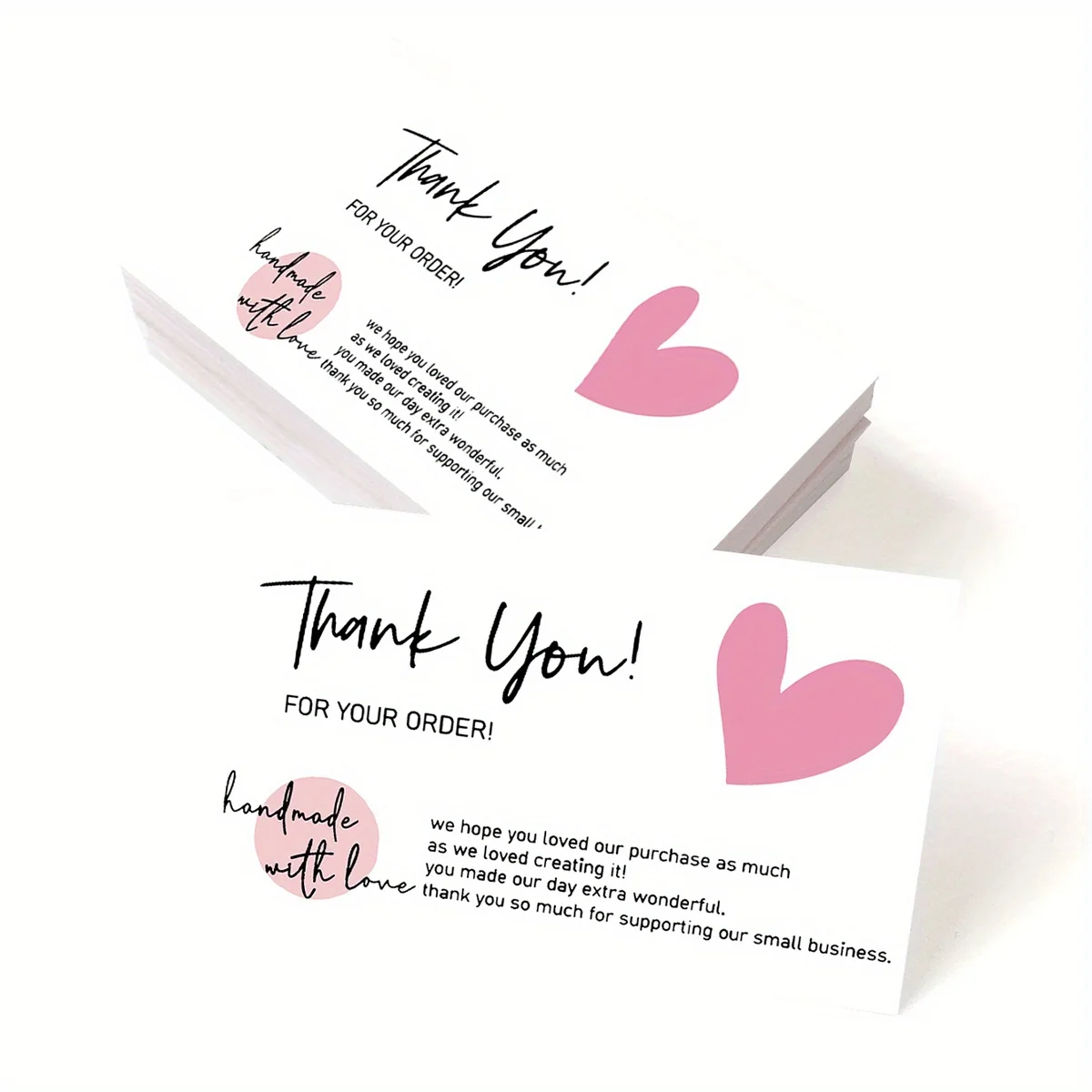 50pcs paper thank you card for small business gift decoration business card handmade with love thank you cards for Wedding Party