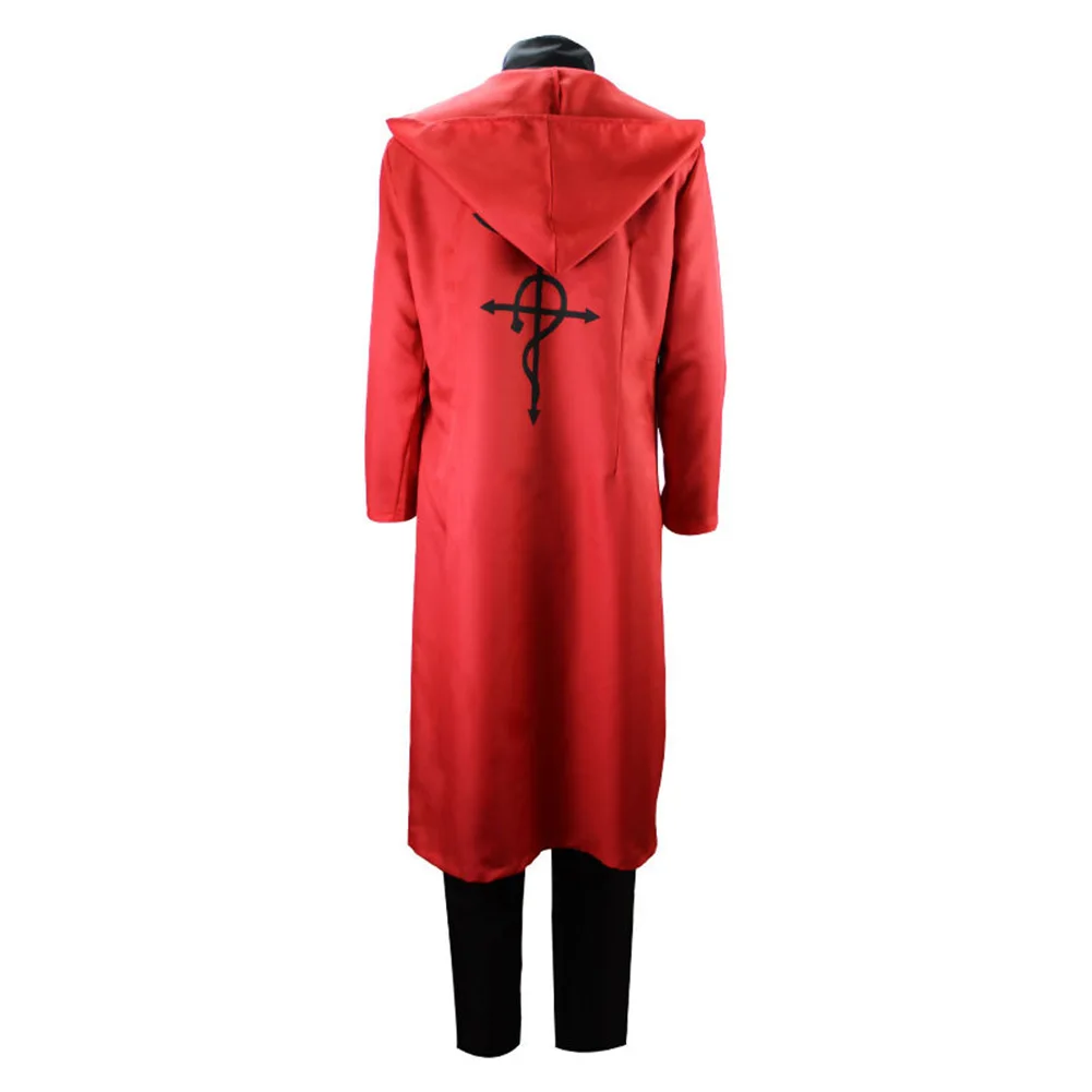 Traje de Cosplay de Anime Fullmetal Alchemist Edward Elric, pantalones superiores, Chaqueta larga roja, uniforme para adultos, traje de fiesta de Halloween