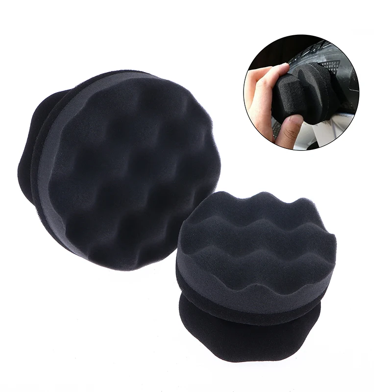 Round Washable Car Foam Sponge Reusable Tire Cleaner For Auto Washing Detailing Brush Tire Shine Hex Grip Dressing Applicator