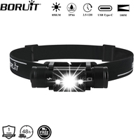 BORUiT HP300 LED Headlamp Max.850LM Powerful Headlight Type-C Rechargeable Work Light Torch Waterproof Camping Hunting Lantern