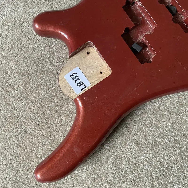 LB233 5 String Active PJ Bass Guitar Body Red Color in Solid Wood with Tiny Damages for Replace Right Hand