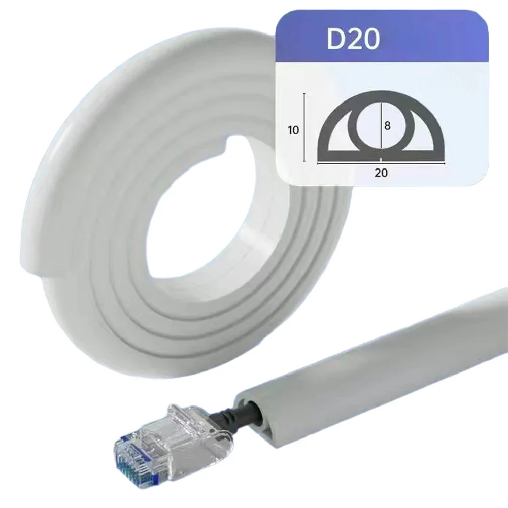 

D20mm Floor Cable Protector Wire Cover 3 Meters Floor Cord Cover For Office Home PVC Soft Ground Insulated Wire Duct Electrical