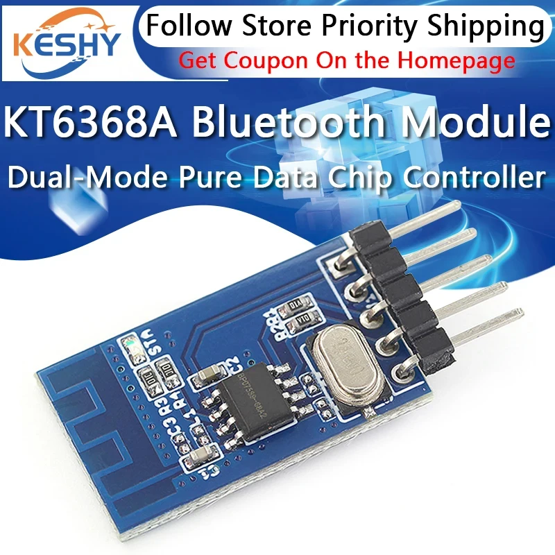 

KT6368A Dual-Mode Pure Data Chip Support Bluetooth 5.1 BLE/2.1 SPP Function Transparent Transmission AT Controller For Arduino
