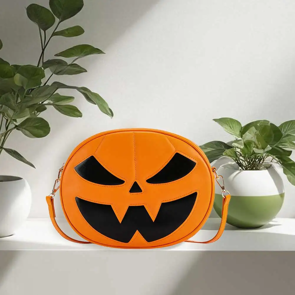 

Crossbody Bag for Women Men Adjustable Strap Handbag PU Leather Zipper Sling Bag Halloween Purse