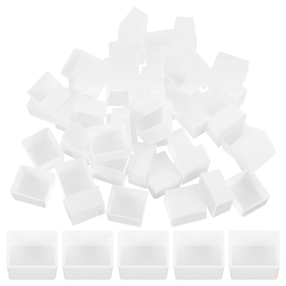 

75Pcs Watercolor Paint Pans Empty Half Pans for DIY Artists Plastic Storage Boxes Reusable Painting Drawing Supplies