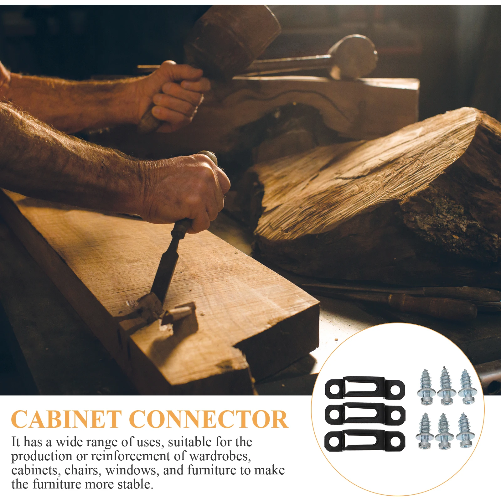 

50 Sets Connector Durable Galvanized Mn Steel Closet Hardware Easy Install Furniture Cupboard Screw Fastener Screw Fastener