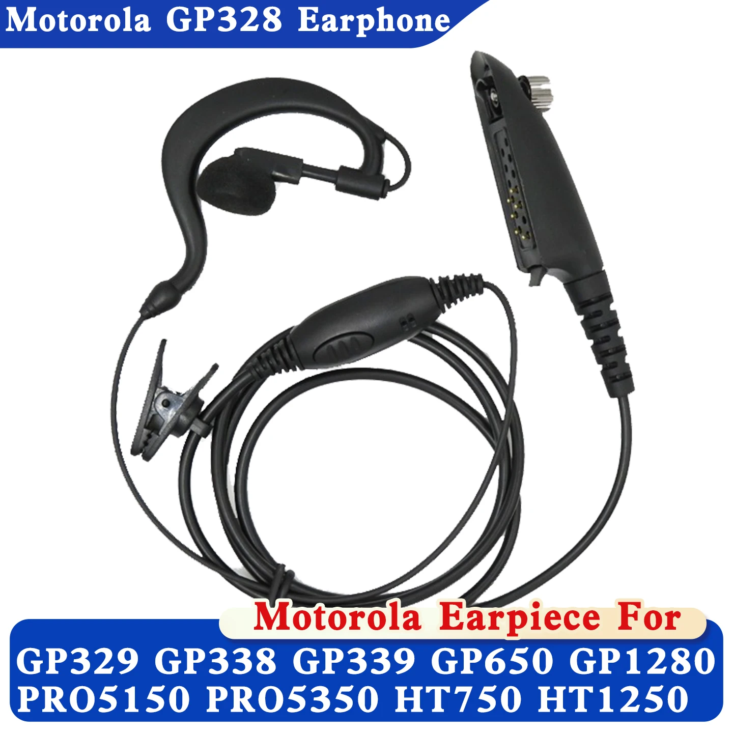 Earpiece Headset Mic for Motorola GP328 GP338 GP340 GP380 PRO5450 PRO5150  HT750 HT1250 HT1250LS Walkie Talkie Two Way Radio