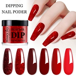28g/pot Very Fine Valentine's Day Colors Red Glitter Dip Powder System Acrylic Dipping Powder as Nail Gel Nail Polish Effect