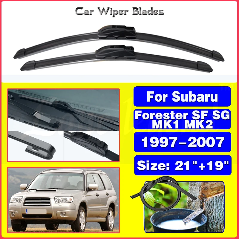 Wiper Front Wiper Blades For Subaru Forester SF SG MK1 MK2 1997-2007 1998 1999 2000 Windshield Windscreen Front Window 21