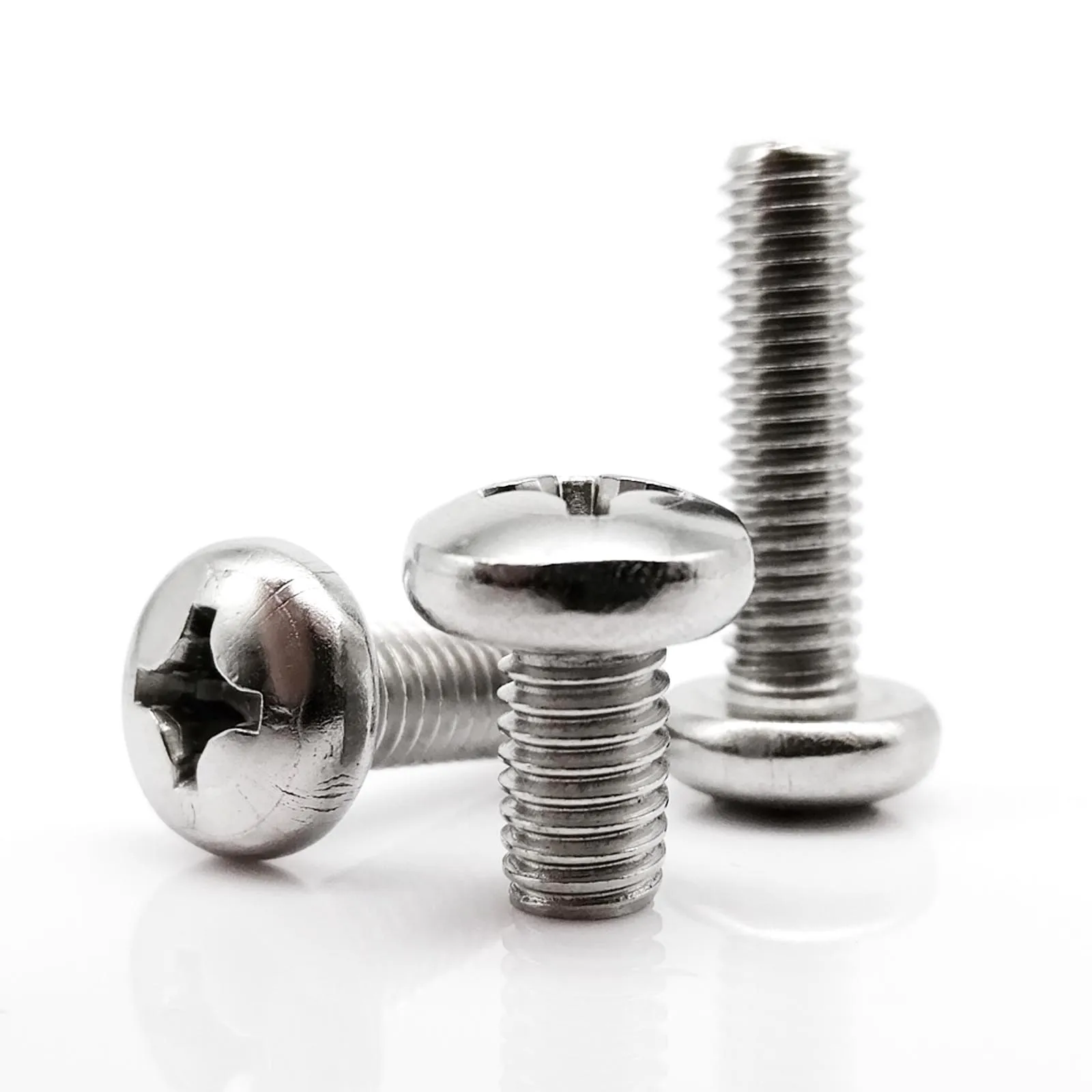 Long Cross Phillips Pan Round Head Screw Bolt A2-70 304 Stainless Steel GB818 length=3-100mm