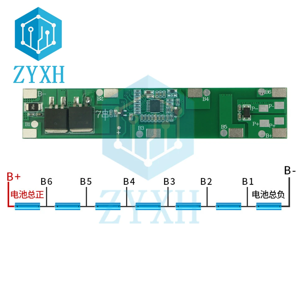BMS 7S 24V 8A 1P 2P 18650 bateria litowa ochrona przed przeładowaniem akumulatorów litowo-jonowych ładowanie mocy